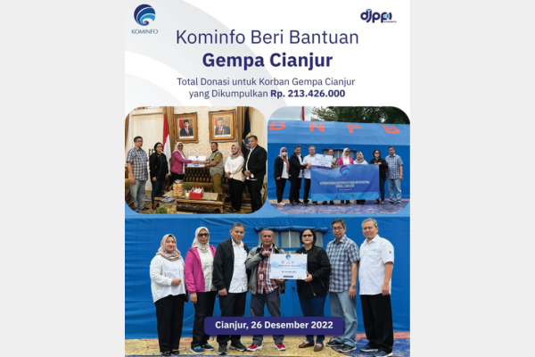 Kominfo Serahkan Donasi untuk Korban Gempa Bumi Cianjur